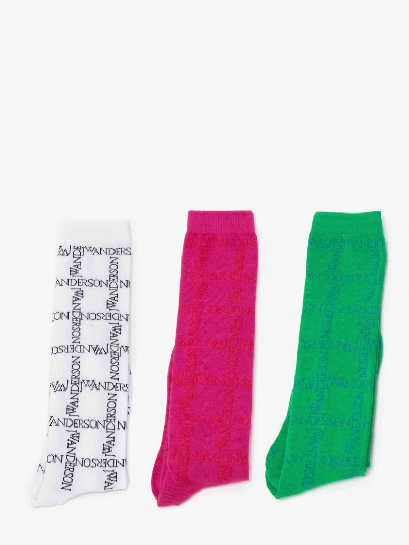 JW Anderson LOGO GRID ANKLE SOCKS BUNDLE outlook