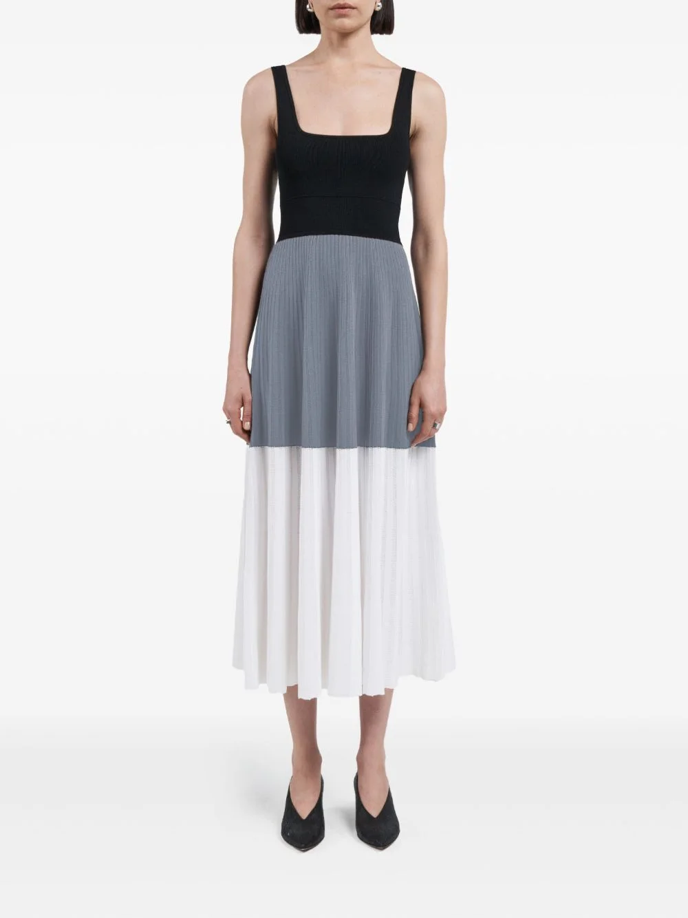 square-neck midi dress - 1