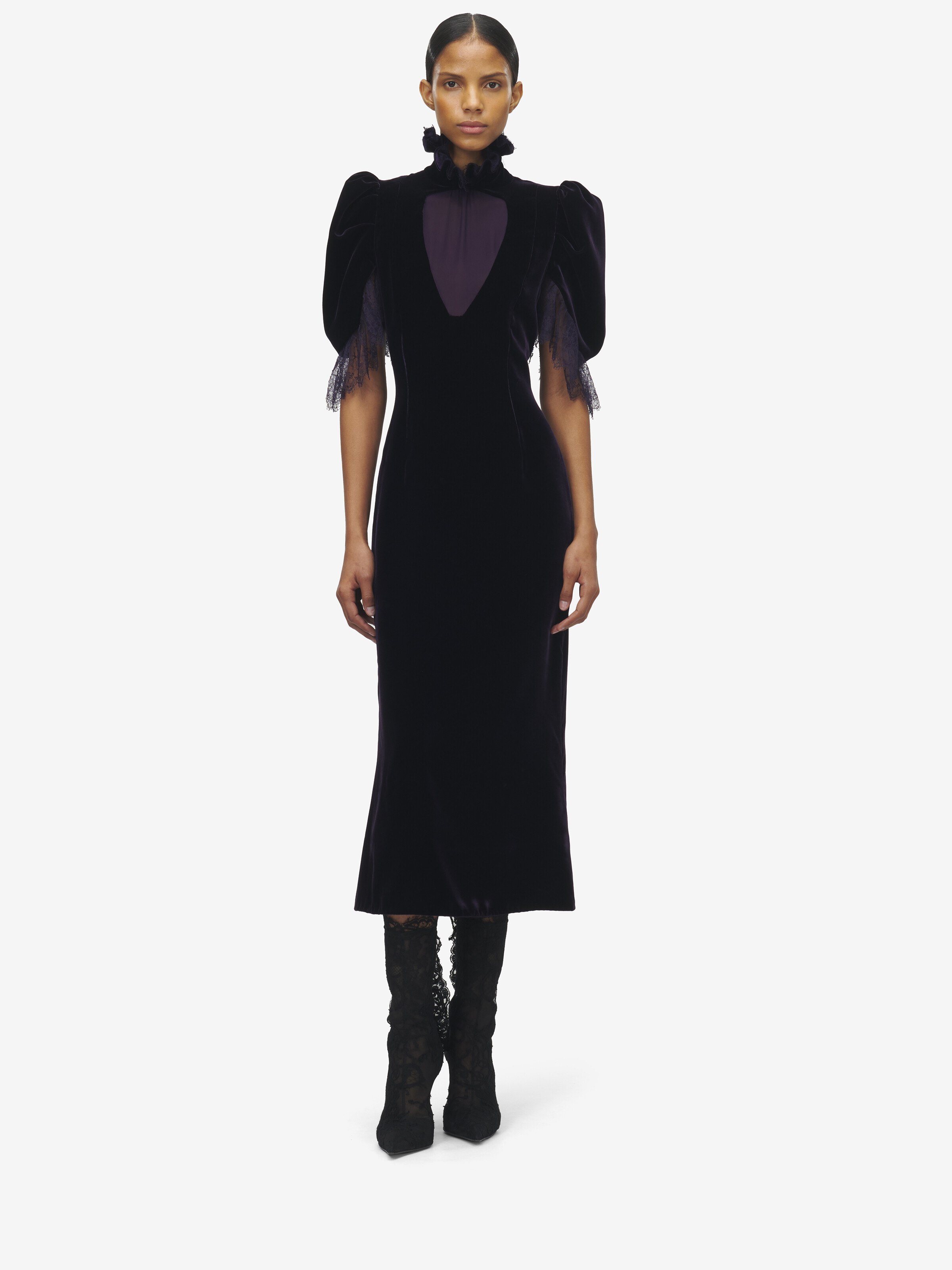 Fluid Velvet Evening Dress - 2