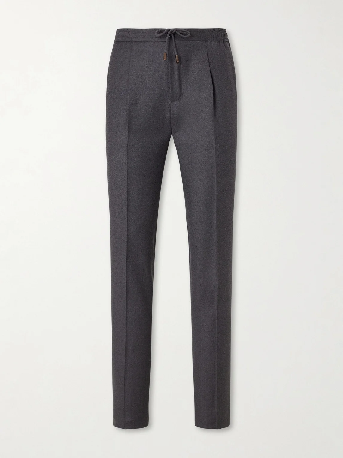 Tapered Pleated Virgin Wool Trousers - 1