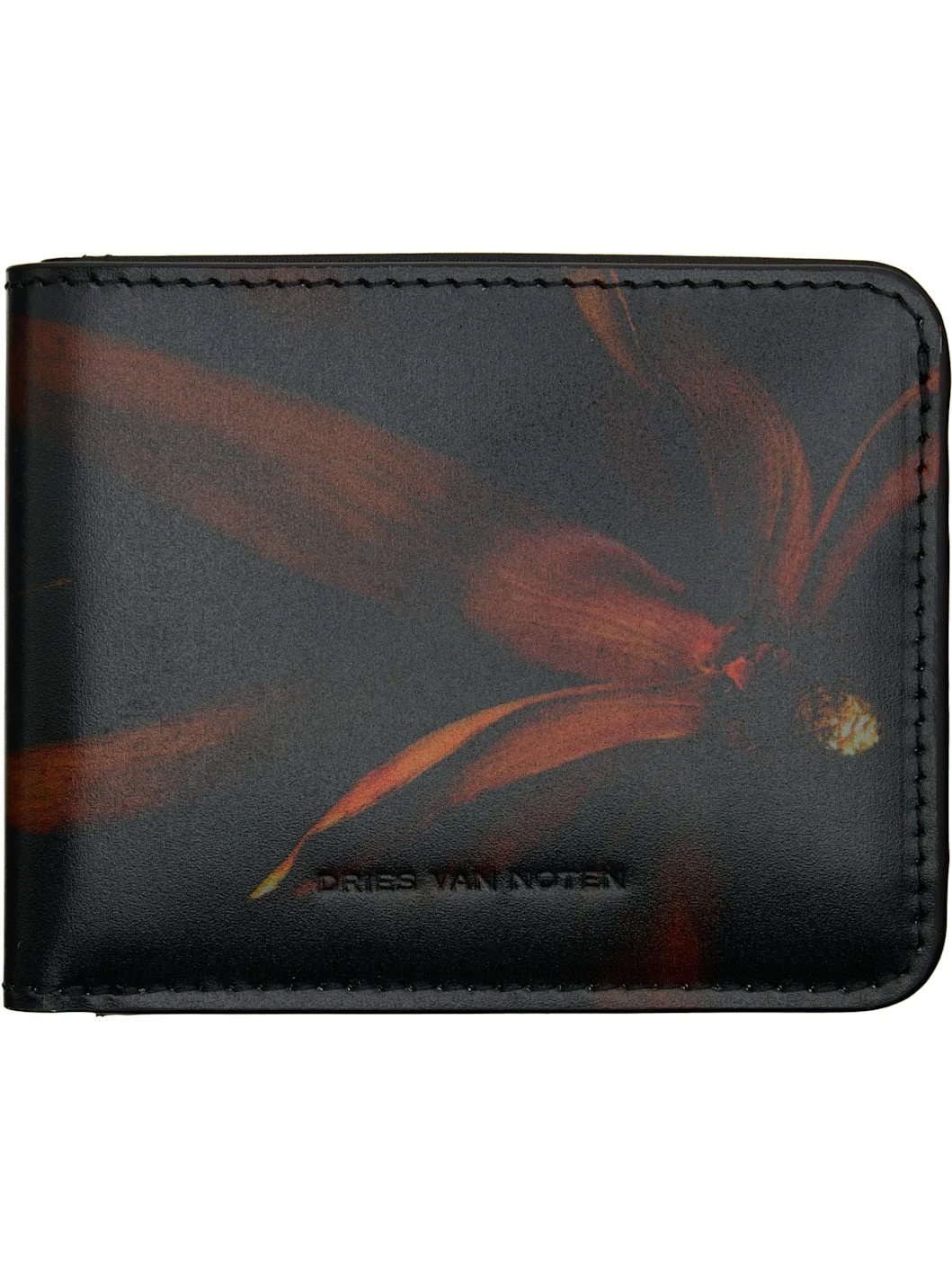 Black & Orange Floral Wallet - 1