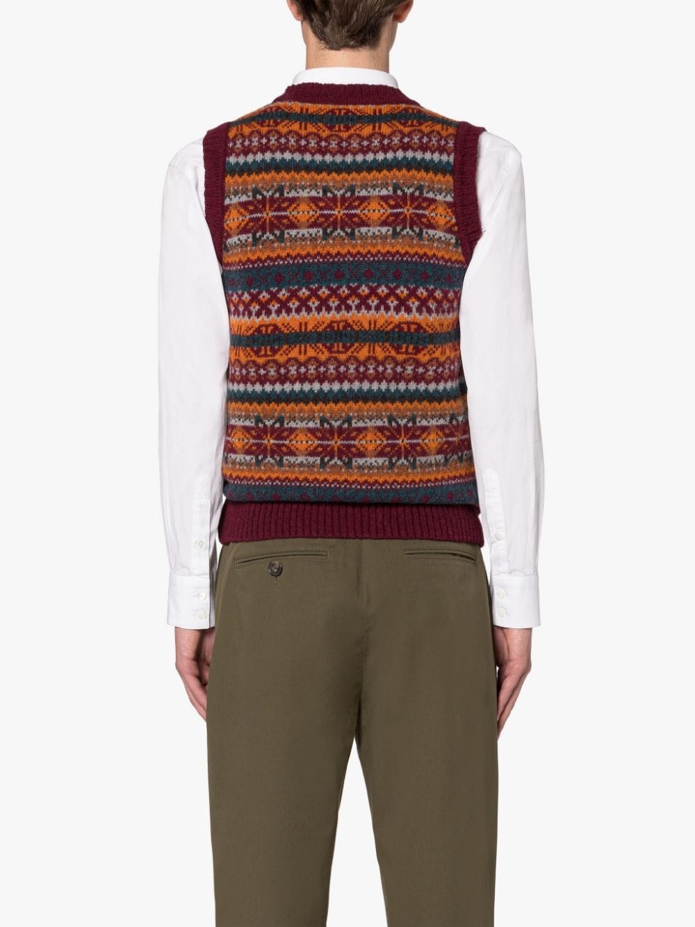 BURN TANK BORDEAUX MIX WOOL FAIR ISLE VEST - 4
