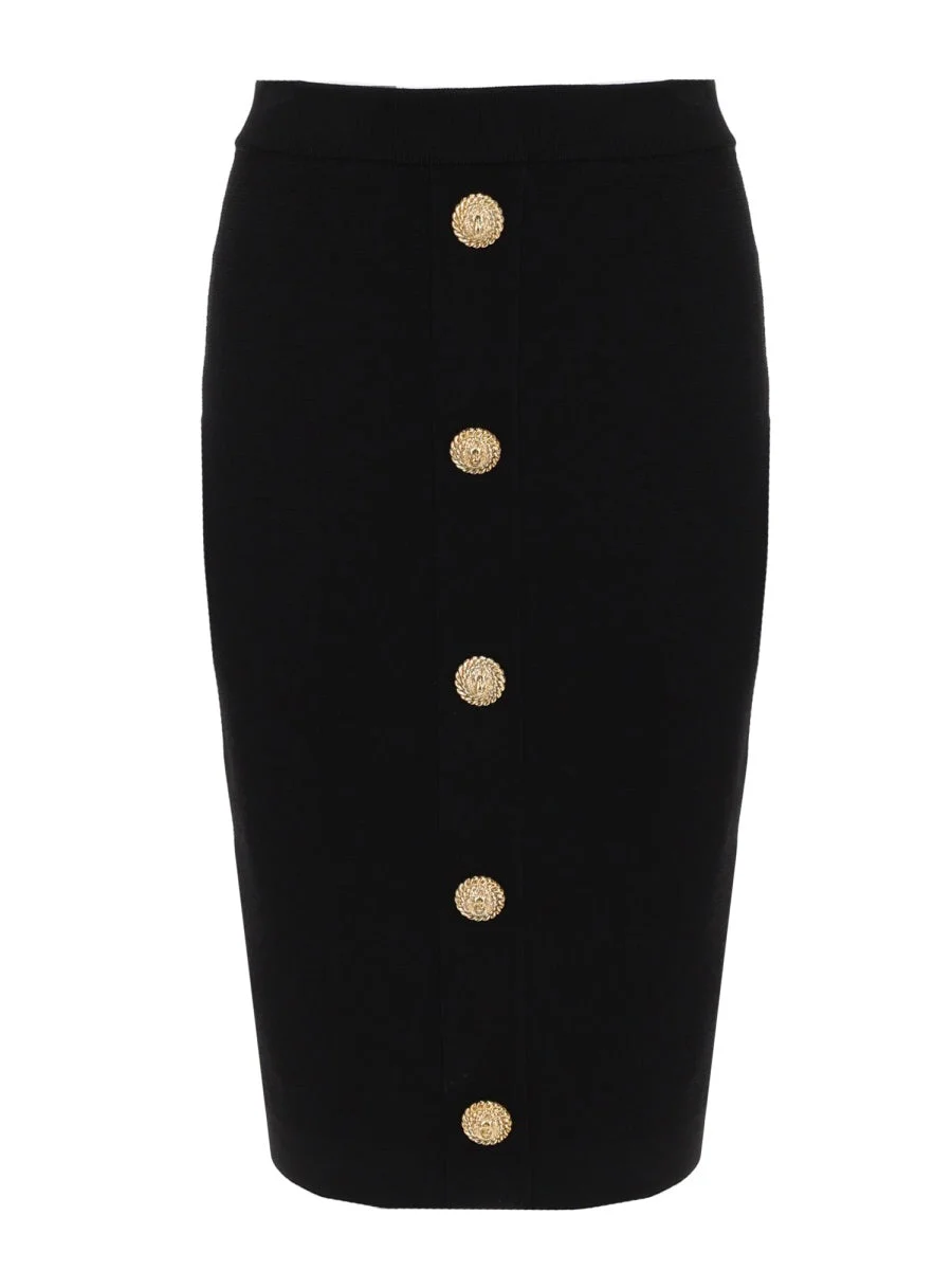 Balmain Women Midi Skirt With Jewel Buttons - 1