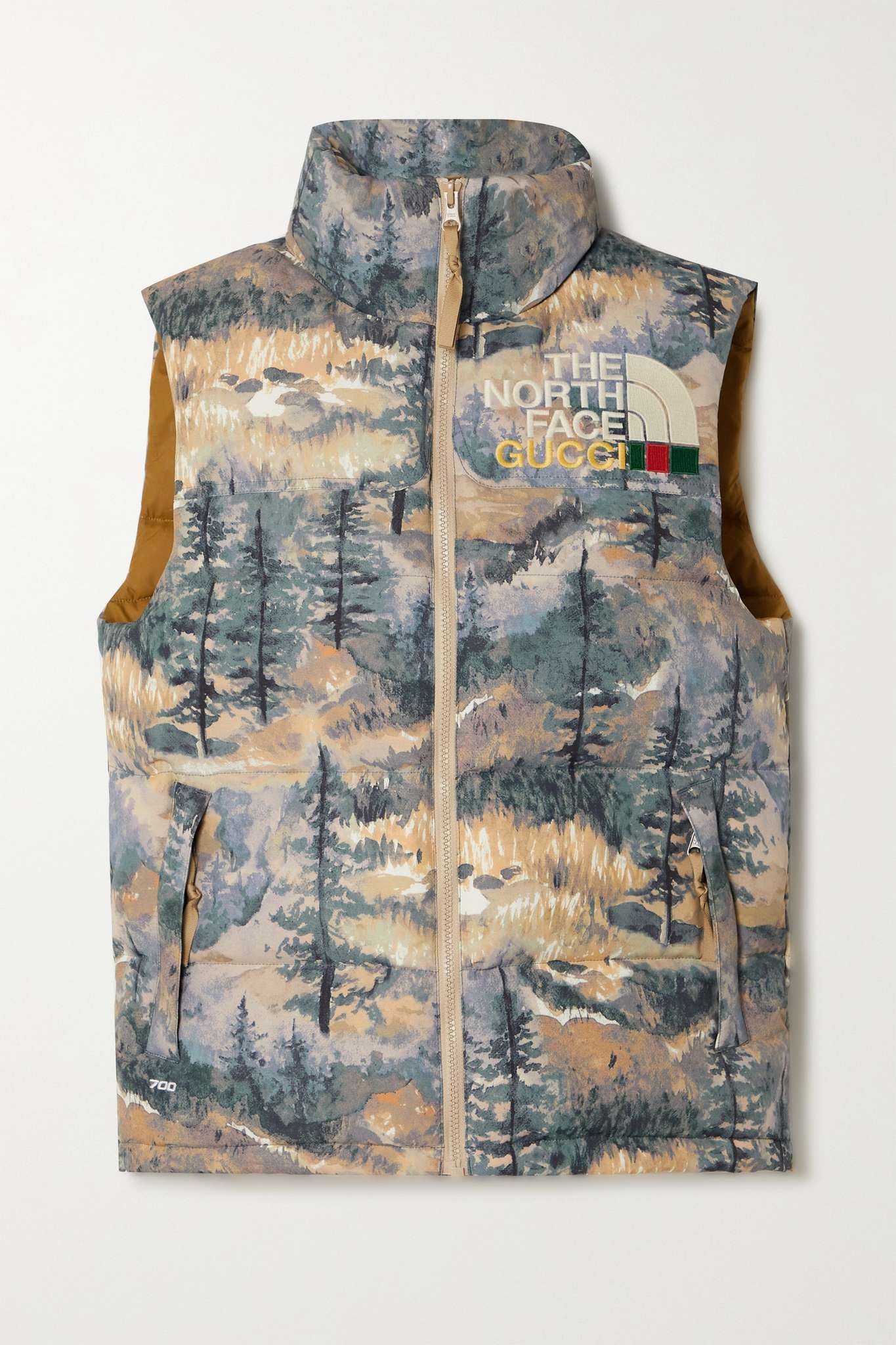 + The North Face embroidered printed quilted shell down vest - 1