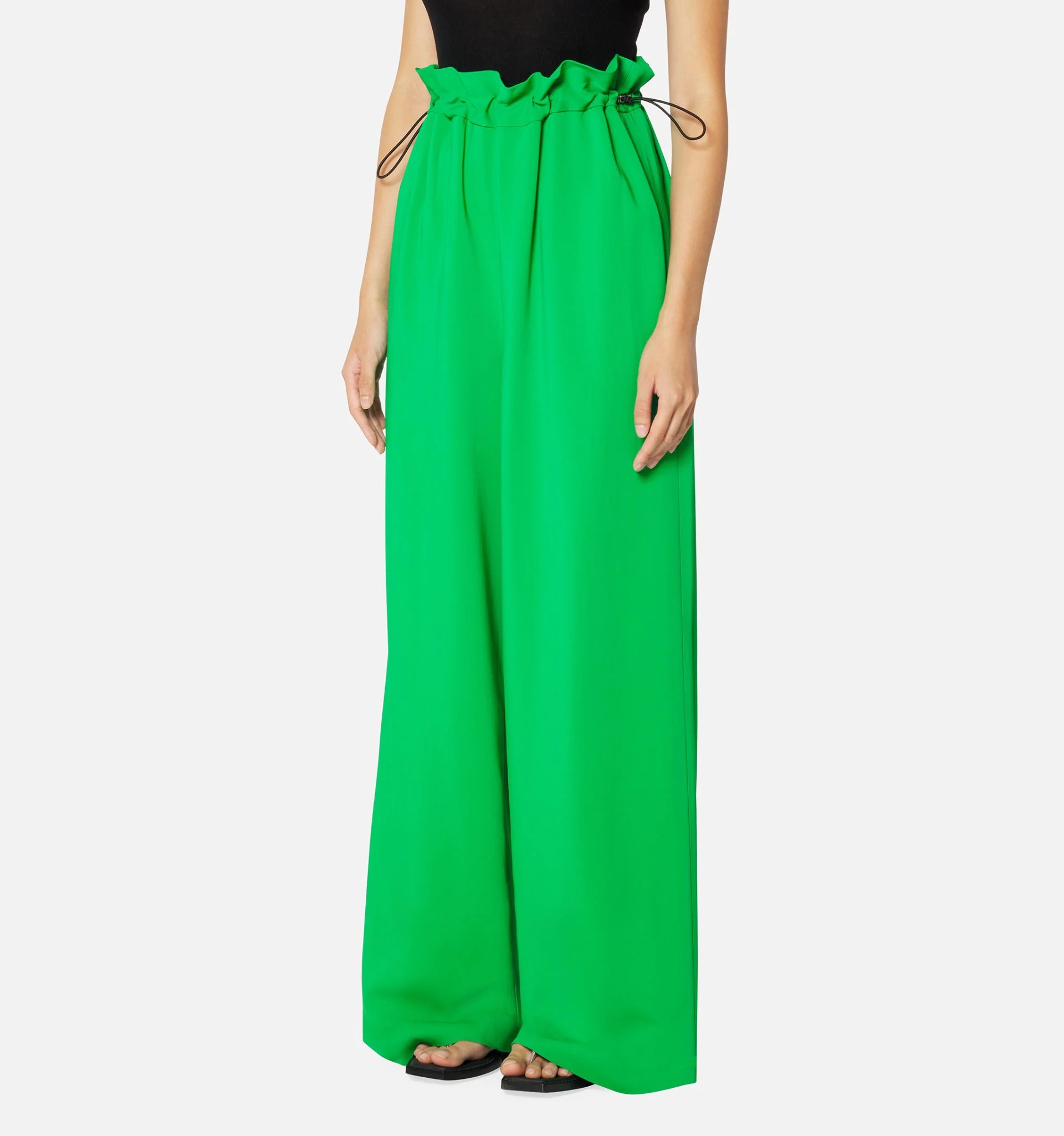 Flared Trousers With Elasticated Waist - 3