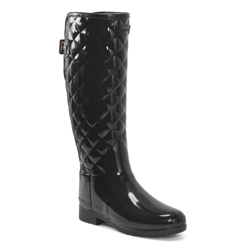 HUNTER Women's Refined Adjustable Quilted Slim Fit Tall Rain Boots outlook