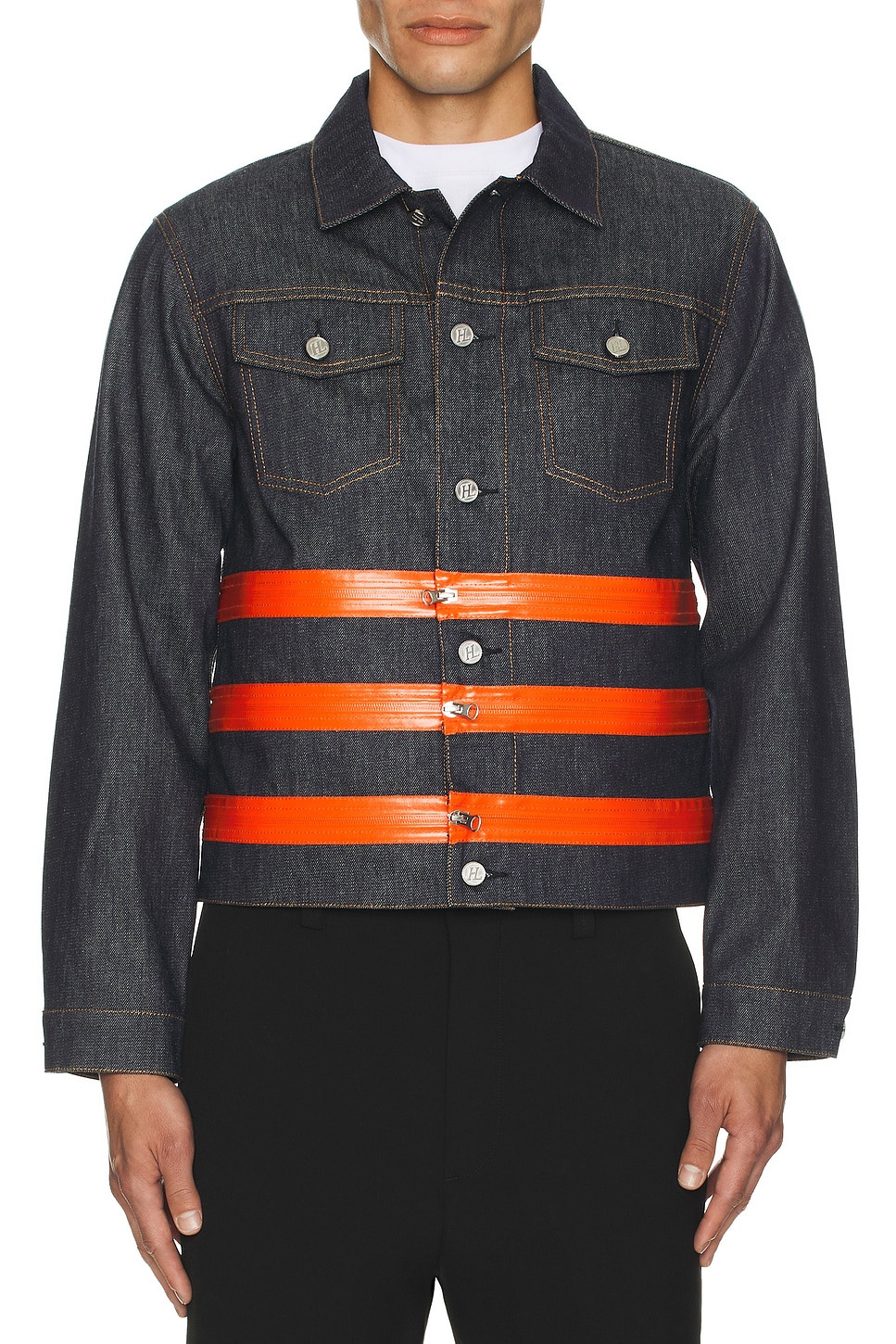3 Zip Trucker Denim Jacket in Undone Indigo - 5