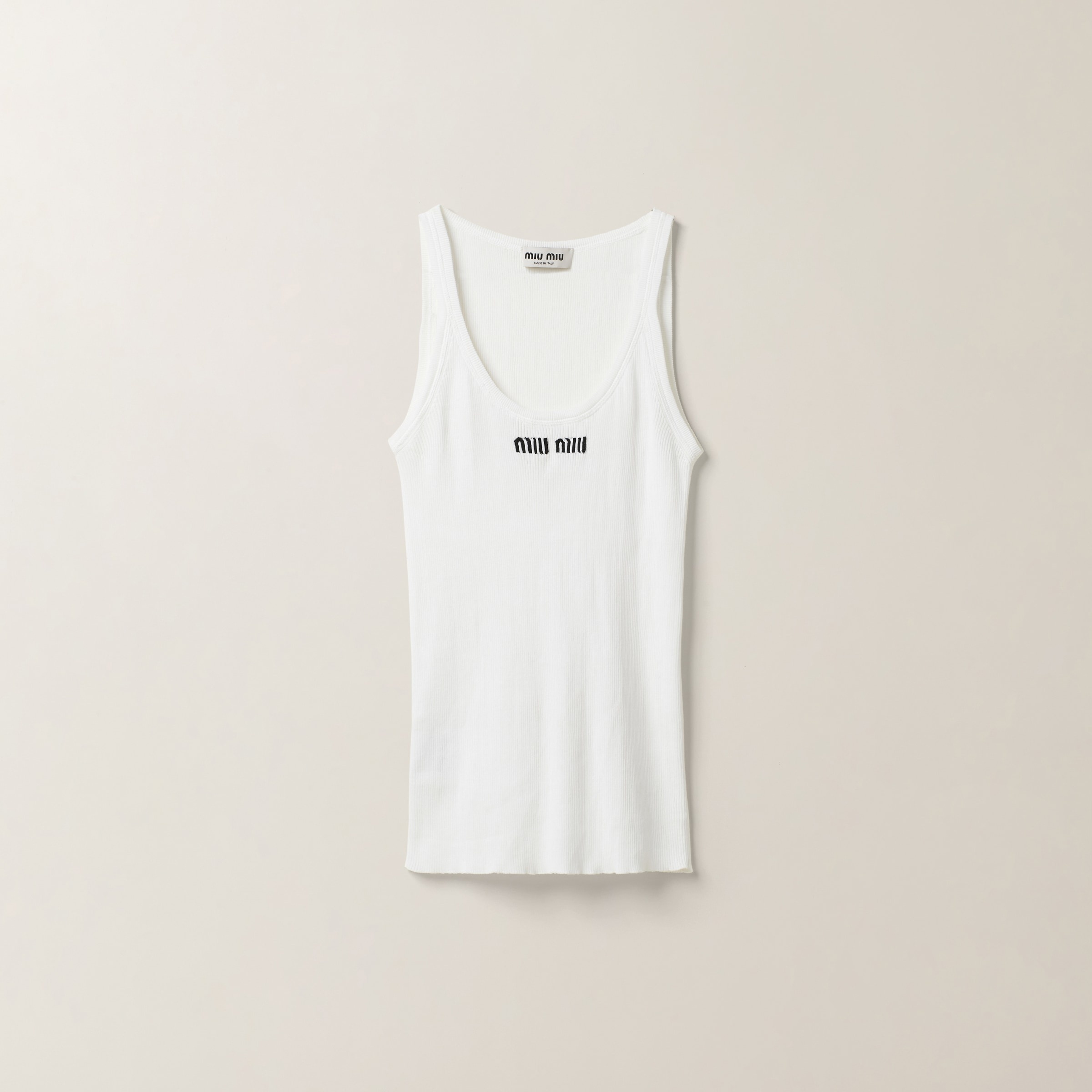 Cotton knit tank top - 1