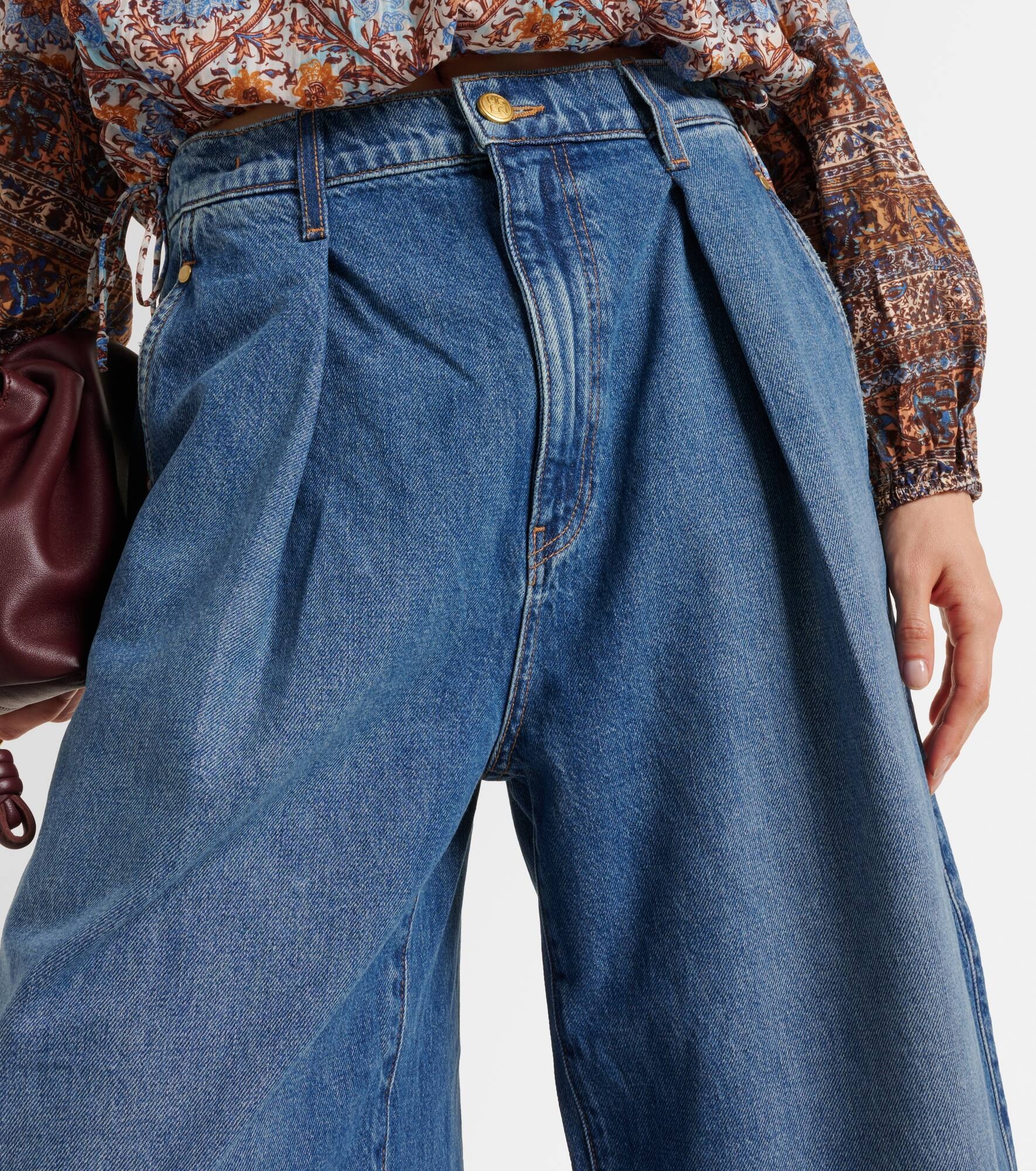 April pleated wide-leg jeans - 4