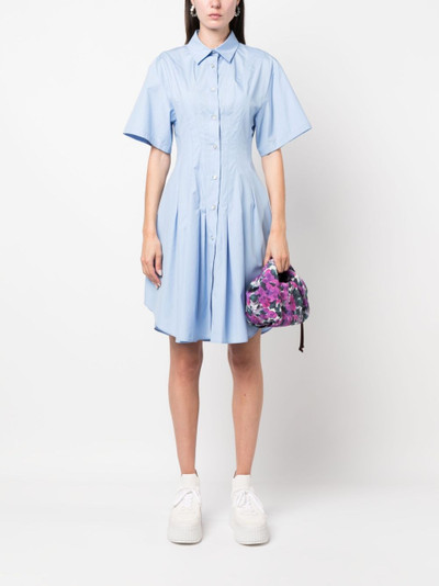 Marni pleat-detailing flared cotton shirtdress outlook