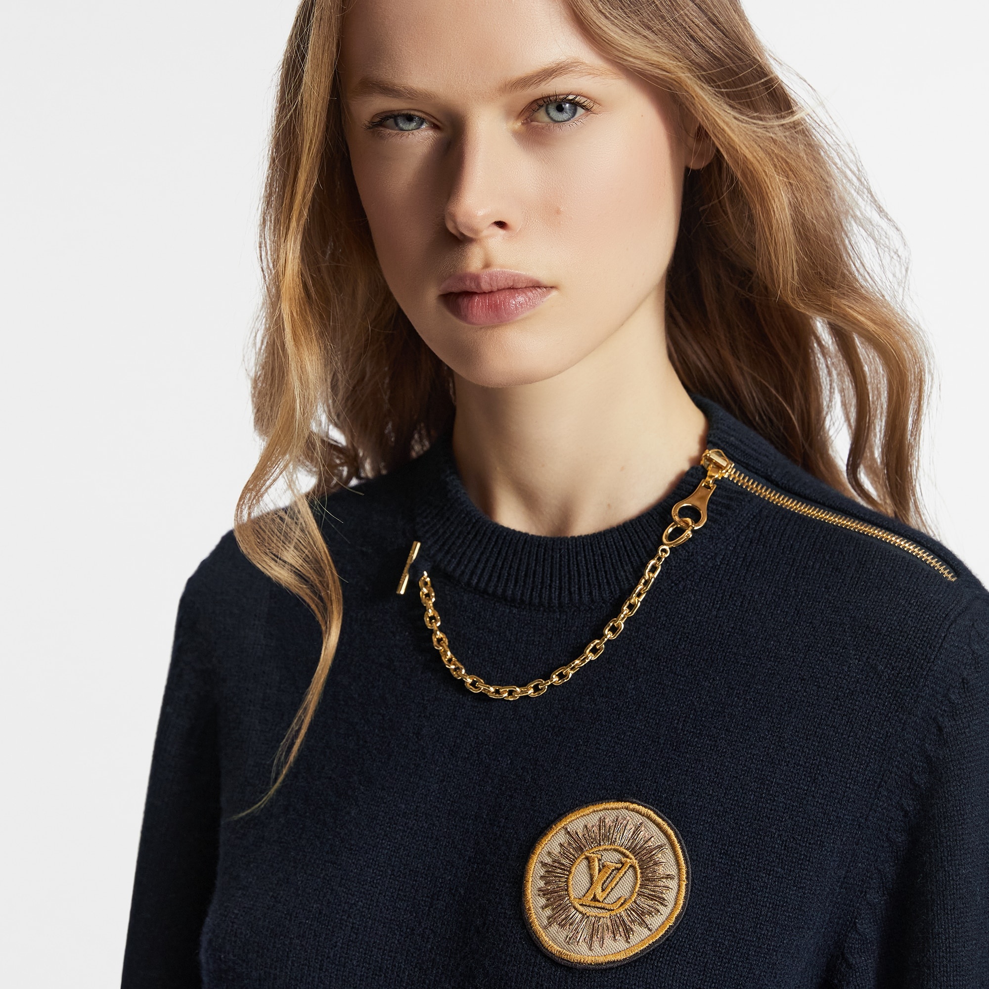 Chain Detail Patch Sweater - 3