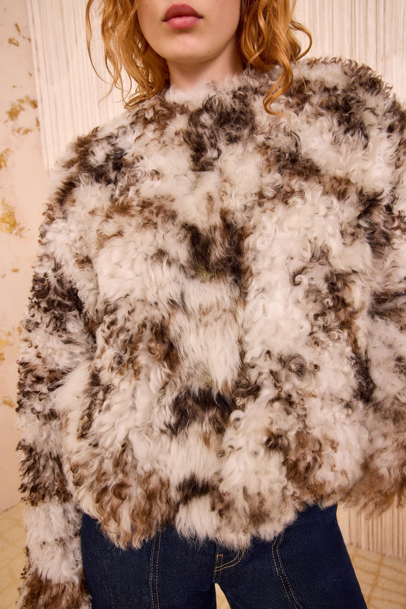 ULLA JOHNSON Irina Short Shearling Coat outlook