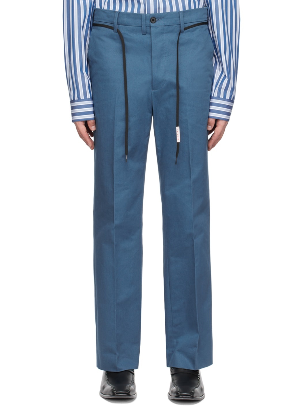 Blue Straight-Leg Trousers - 1