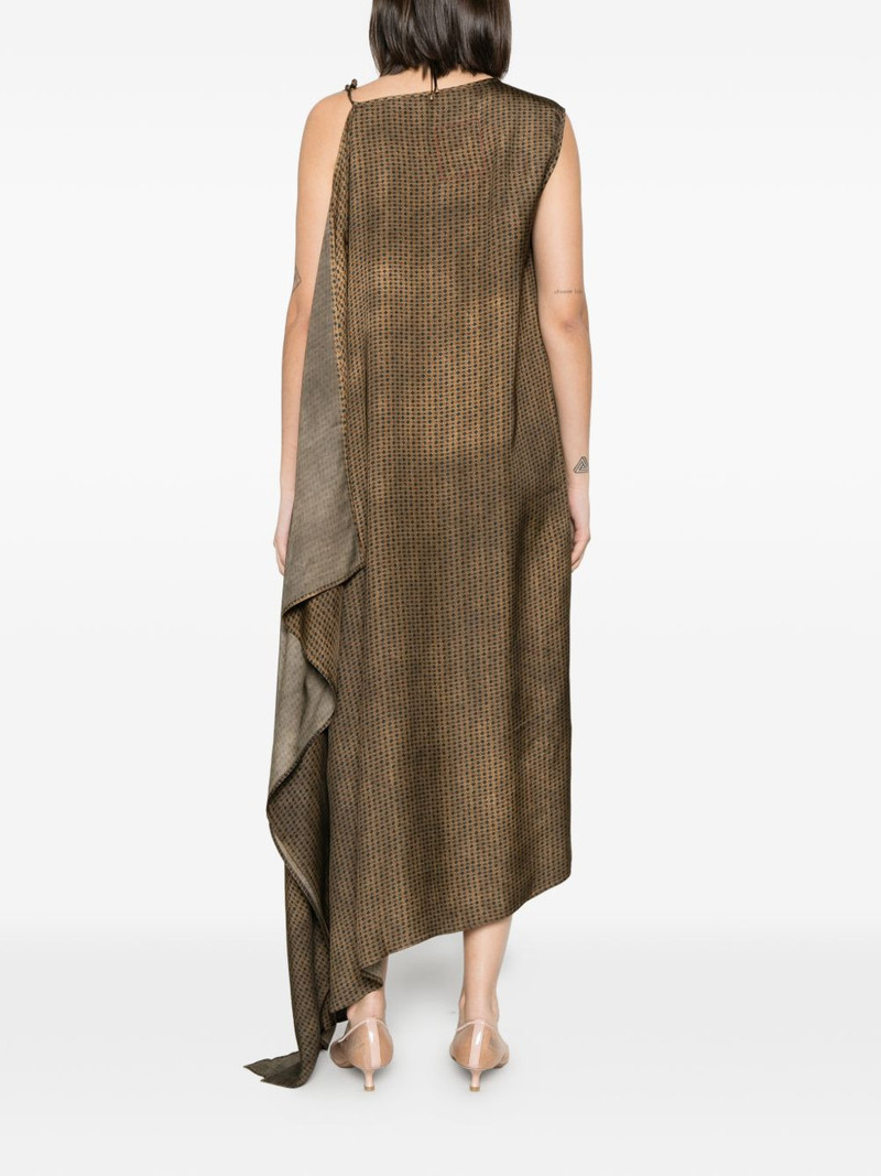 geometric-print draped asymmetric dress 4