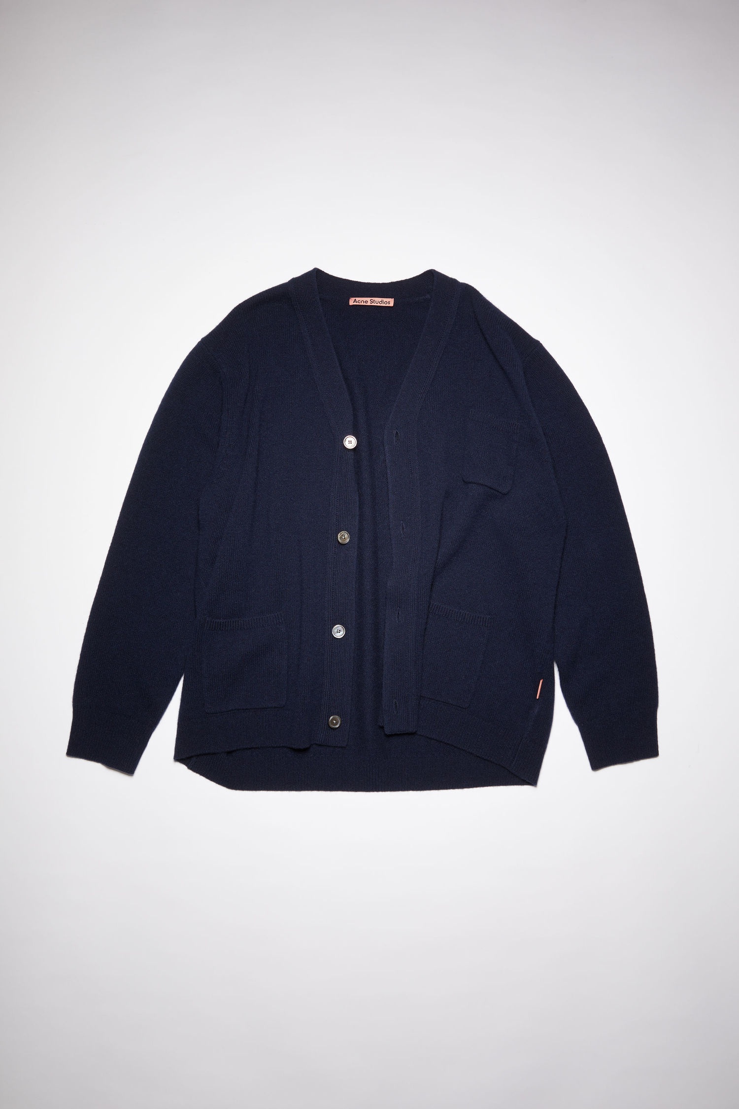 Wool blend cardigan - Navy - 4