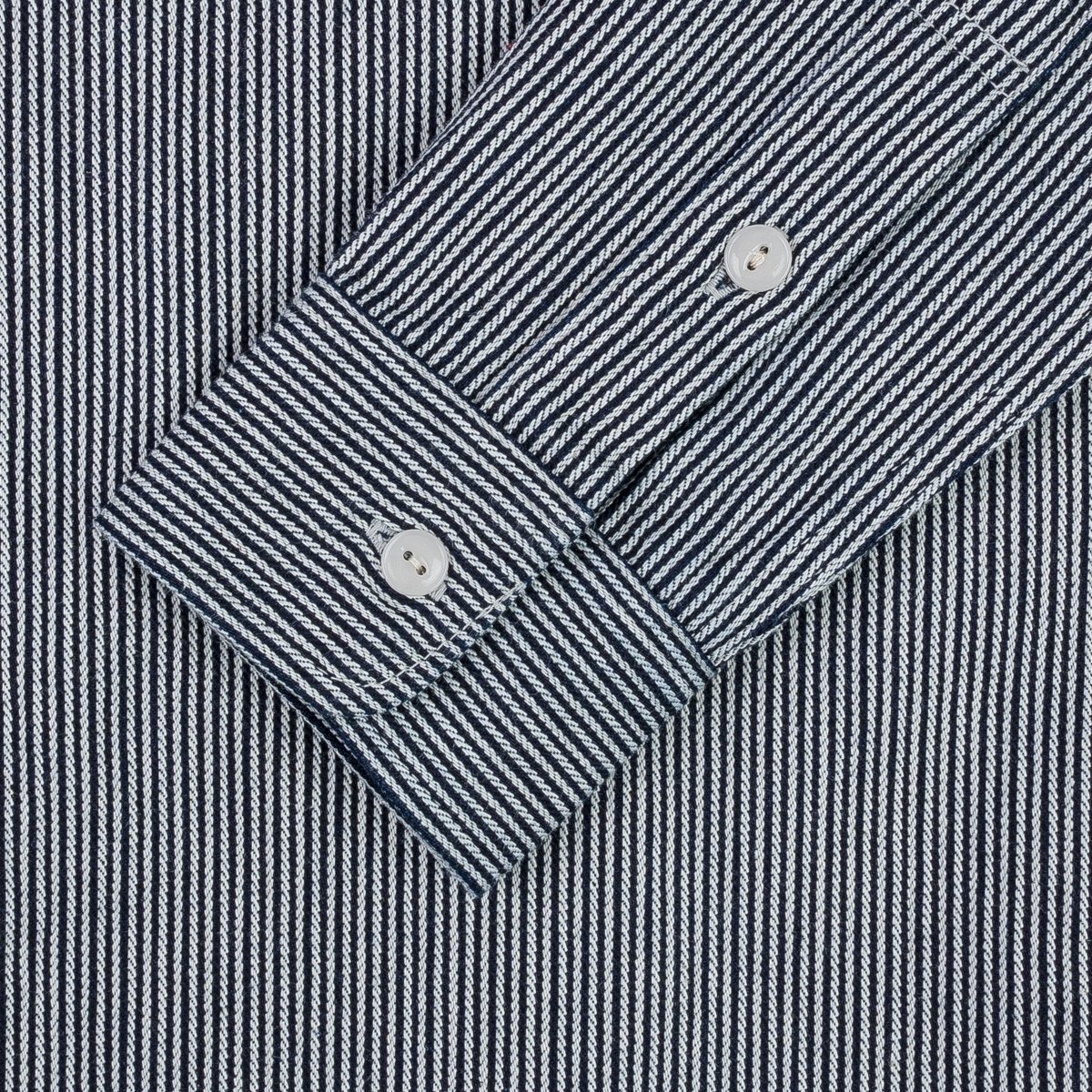 IHSH-366-IND 8oz Herringbone Hickory Stripe Work Shirt - Indigo - 12