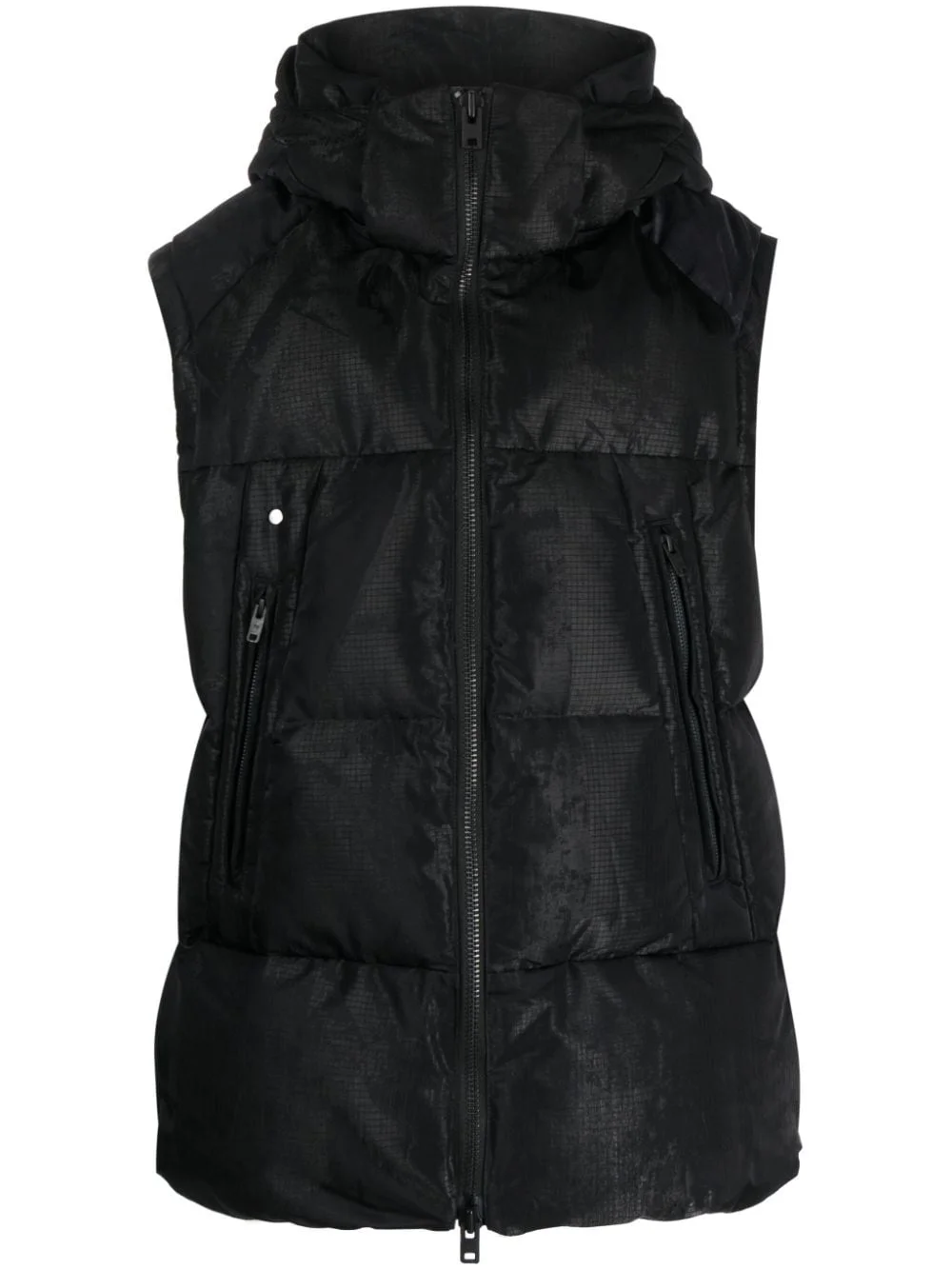 graphic-print padded gilet - 1