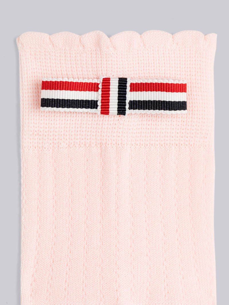 Thom Browne Cotton Pointelle Scalloped Bow Crew Socks outlook