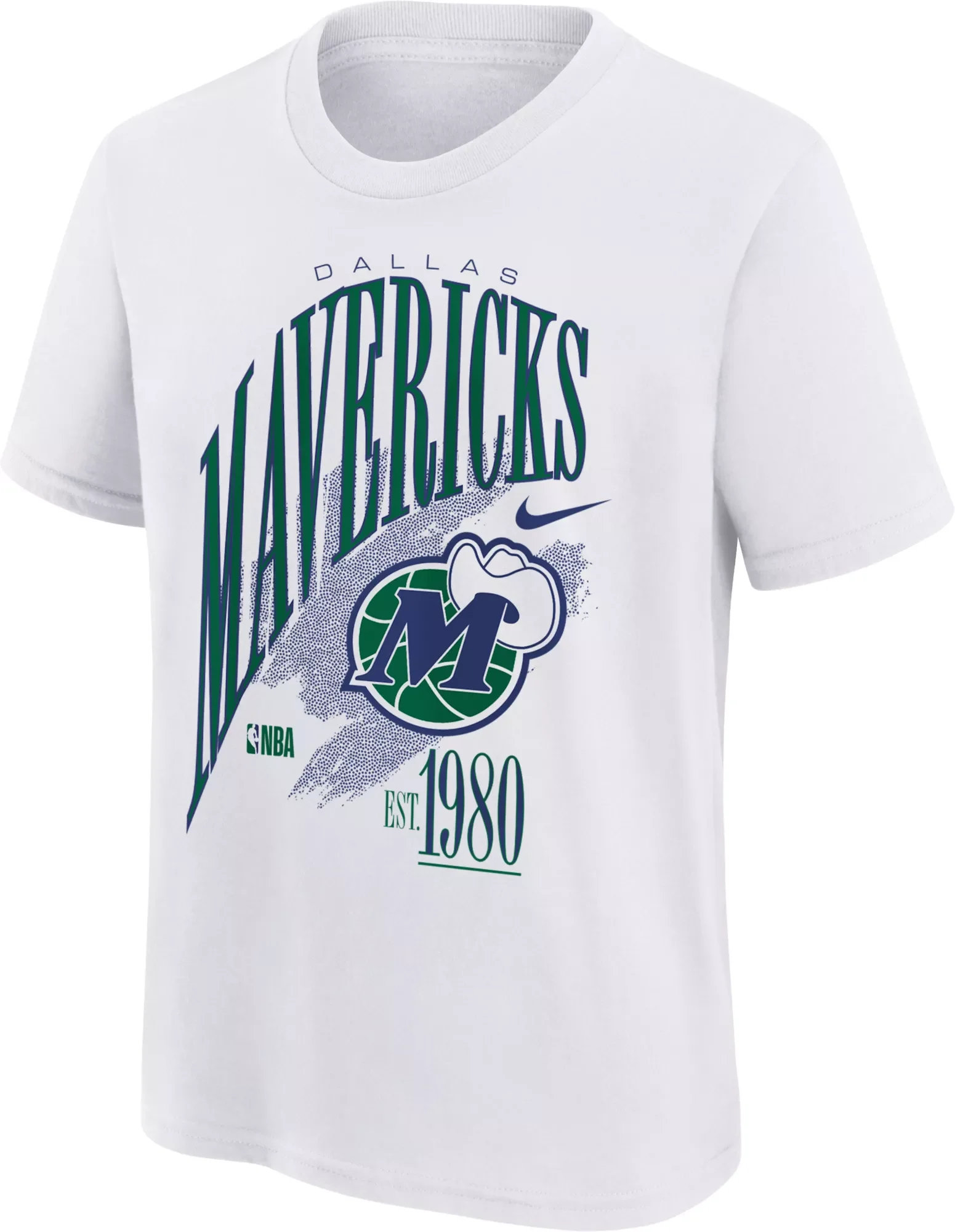 Nike Youth Dallas Mavericks Hardwood Classics White Champs T-Shirt - 1