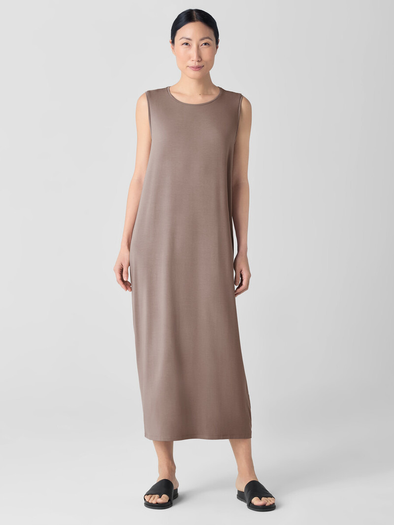 EILEEN FISHER Stretch Jersey Knit Round Neck Dress outlook