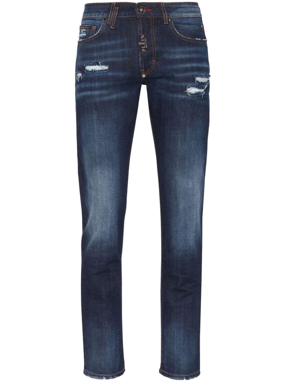 distressed-effect skinny jeans - 1