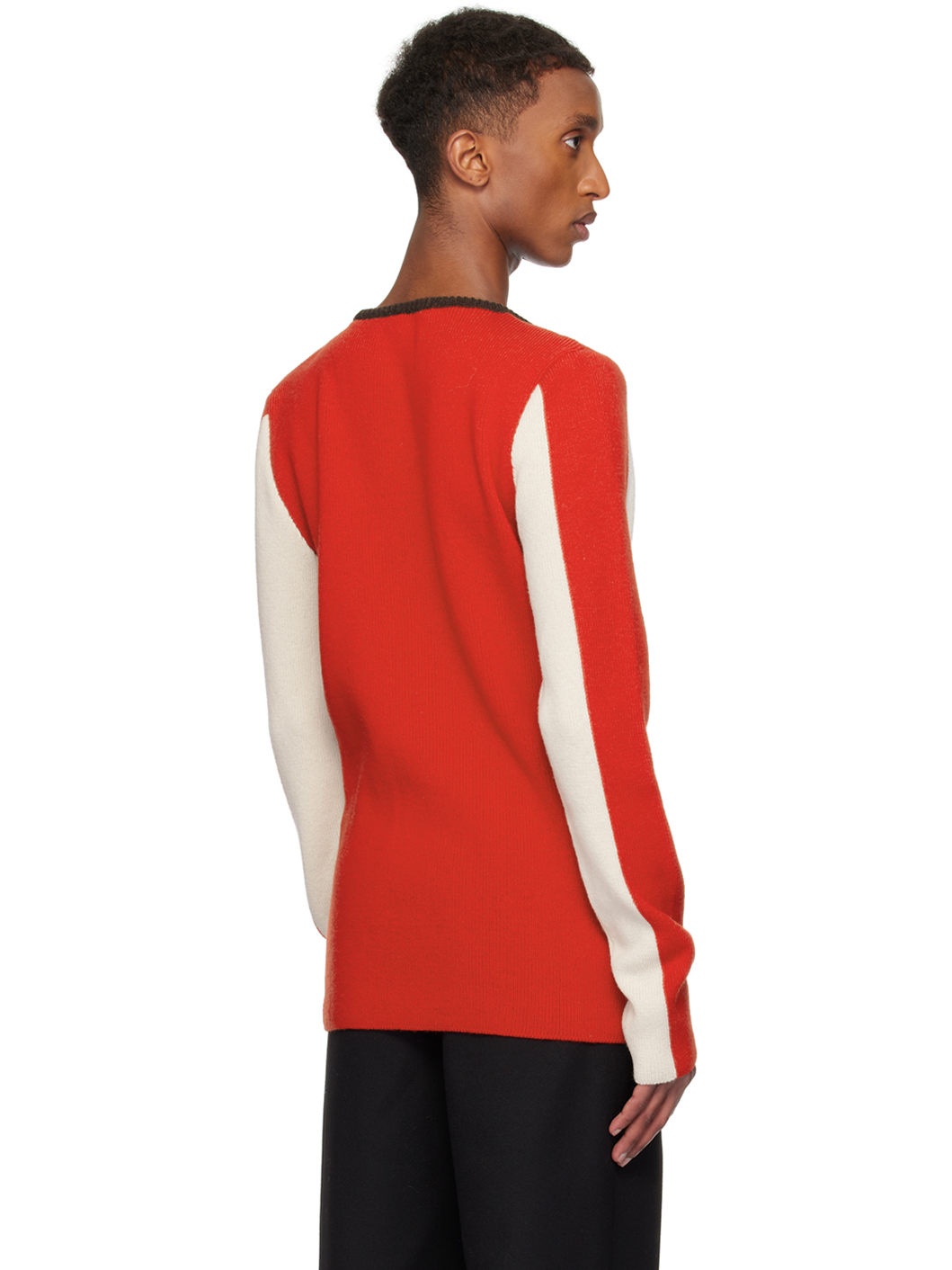 Multicolor Intarsia Vertical Stripe Sweater - 3