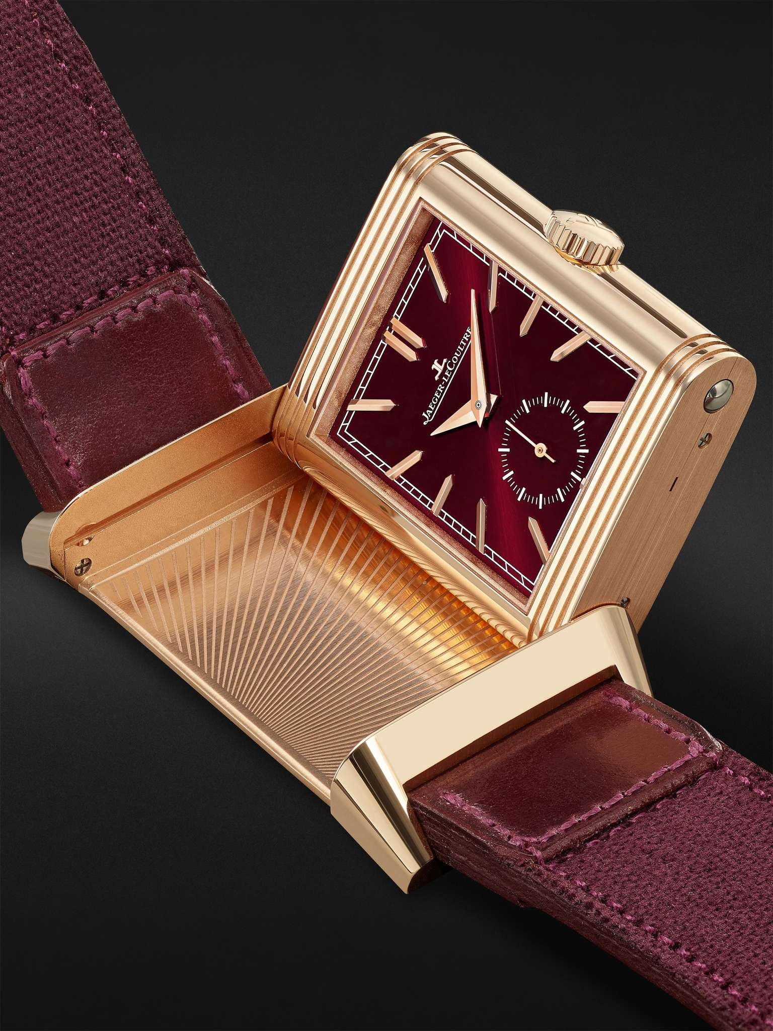 + Casa Fagliano Reverso Tribute DuoFace Limited Edition Hand-Wound 28.3mm 18-Karat Rose Gold and Lea - 6