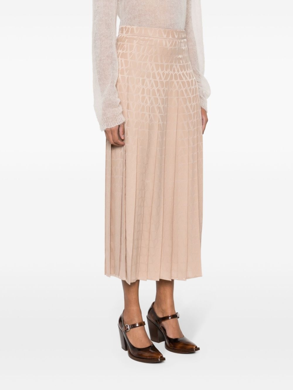 pleated silk skirt - 3
