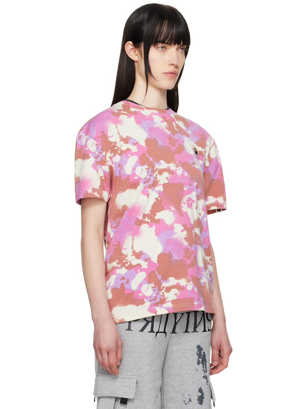 Pink Map Camo Oversized T-shirt - 2