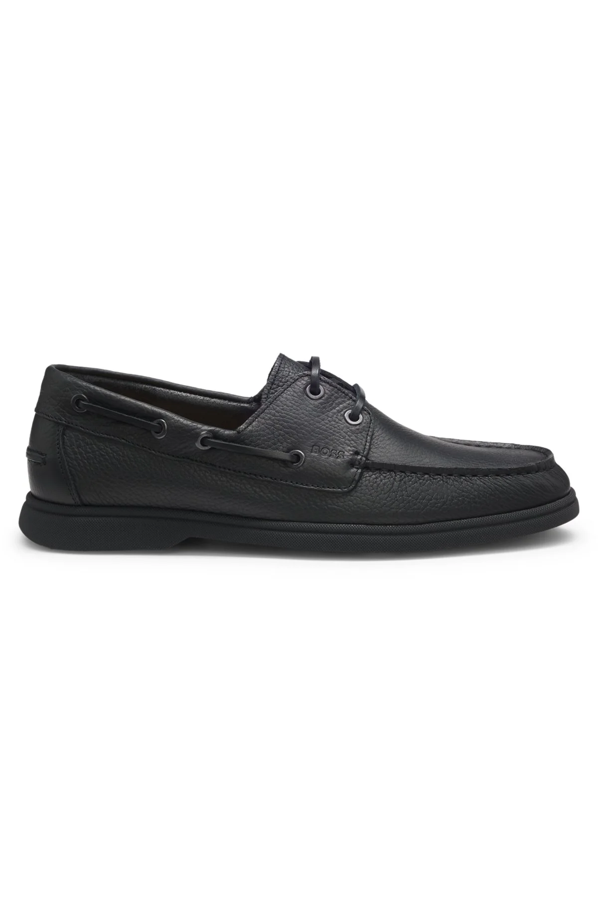 BOAT SHOES IN TUMBLED LEATHER - 1