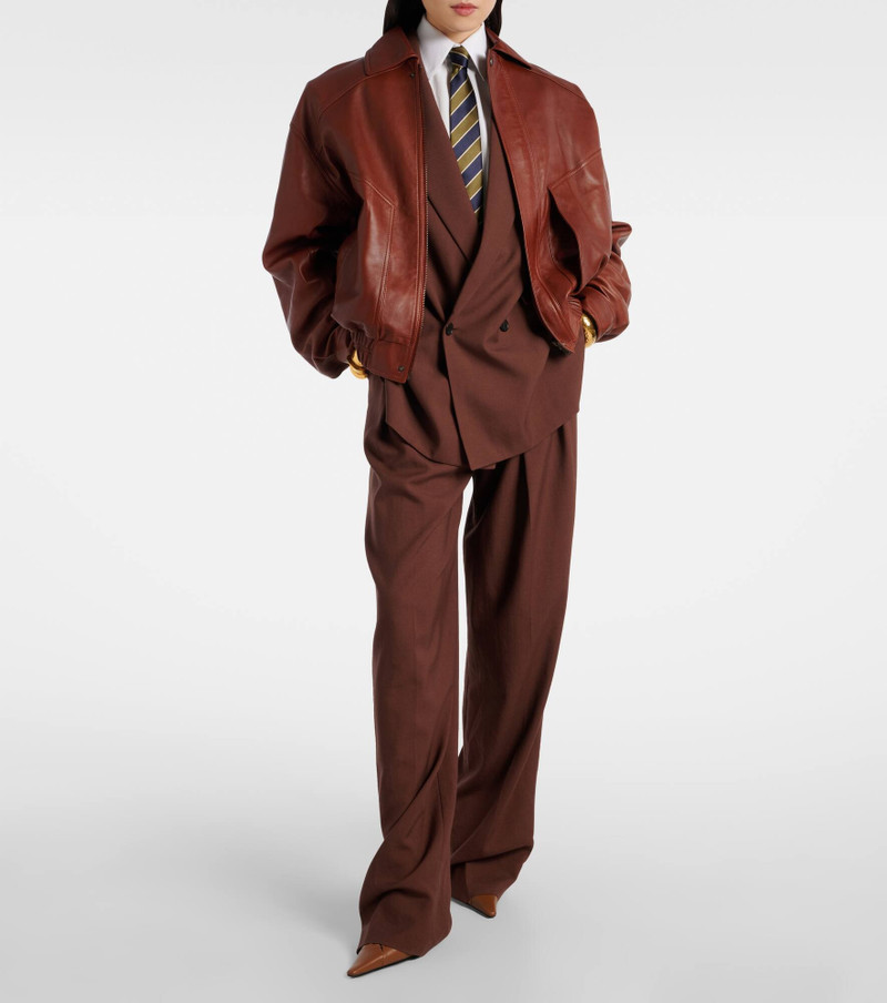 SAINT LAURENT Double-breasted wool gabardine blazer outlook