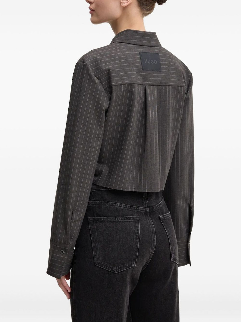 HUGO striped cropped shirt outlook
