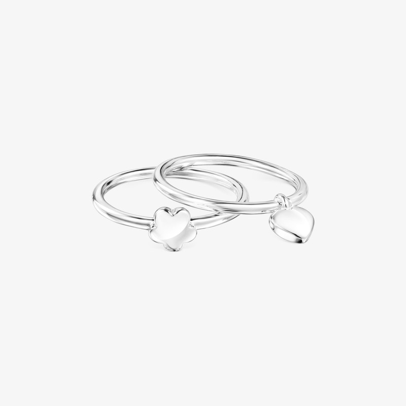 TOUS Silver TOUS Mini Icons flower-heart motifs Rings set outlook