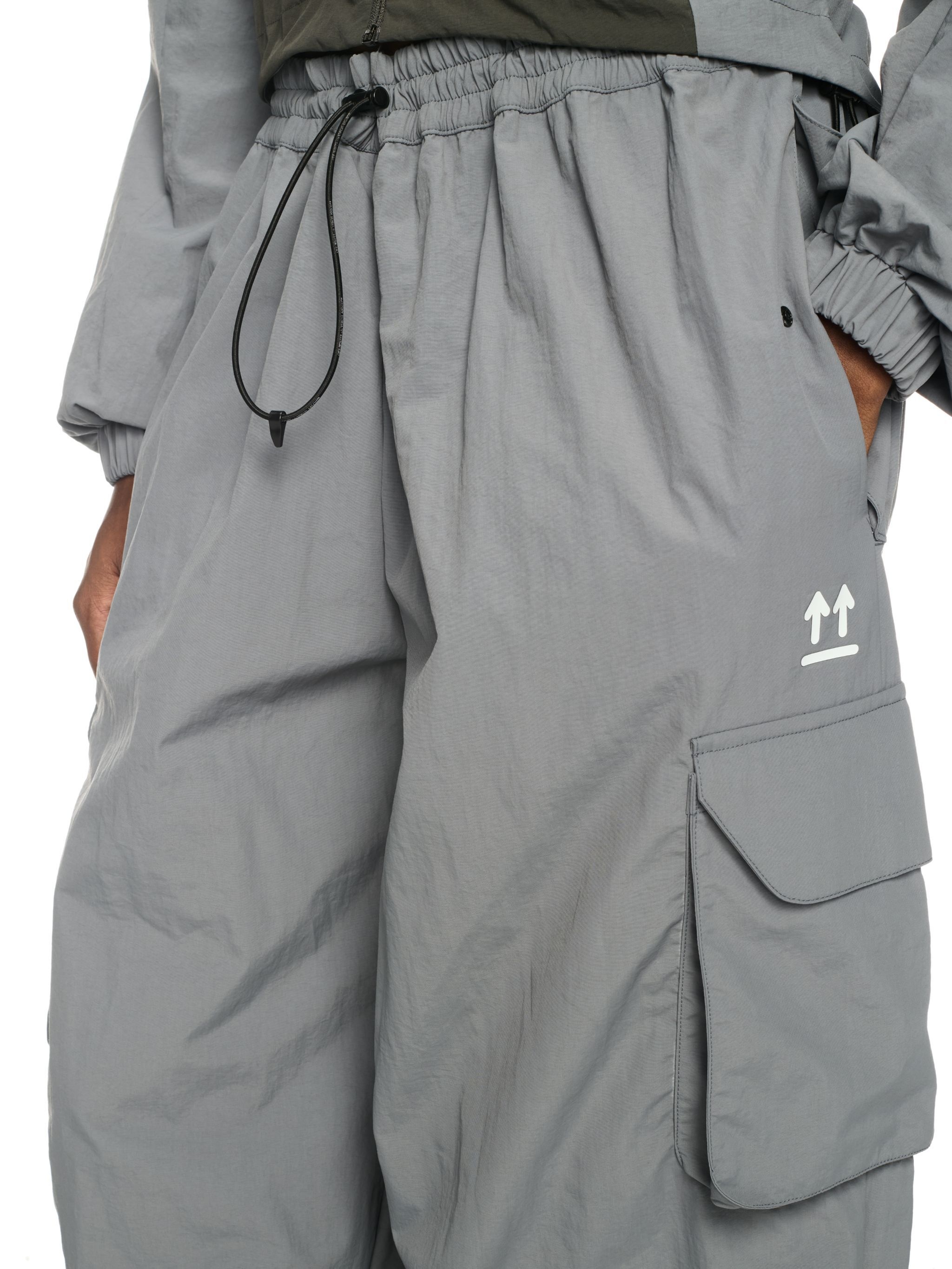 Dark Gray Off Parachute Pants - 5