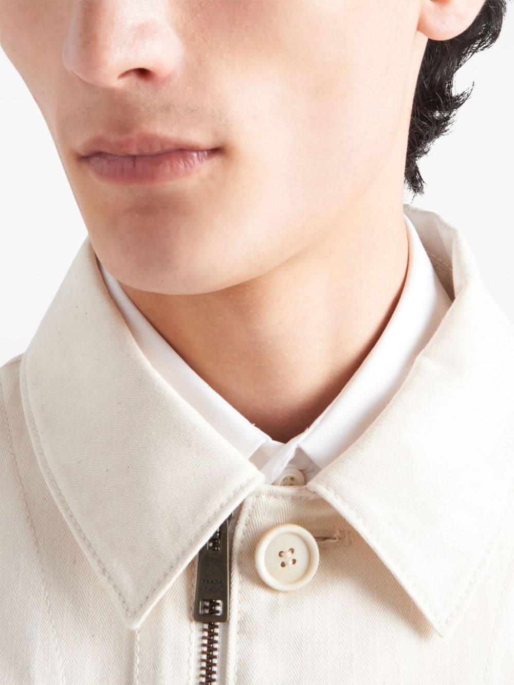 herringbone cotton shirt jacket - 4