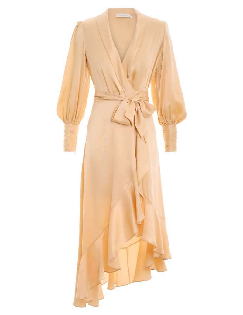 SILK WRAP MIDI DRESS - 1