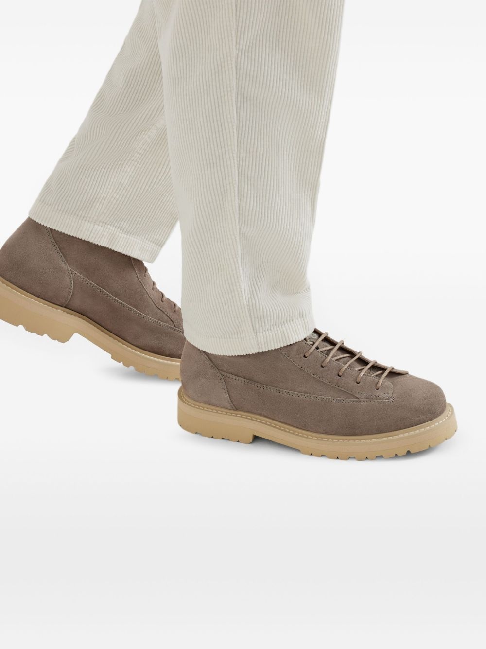 lace-up suede boots - 5