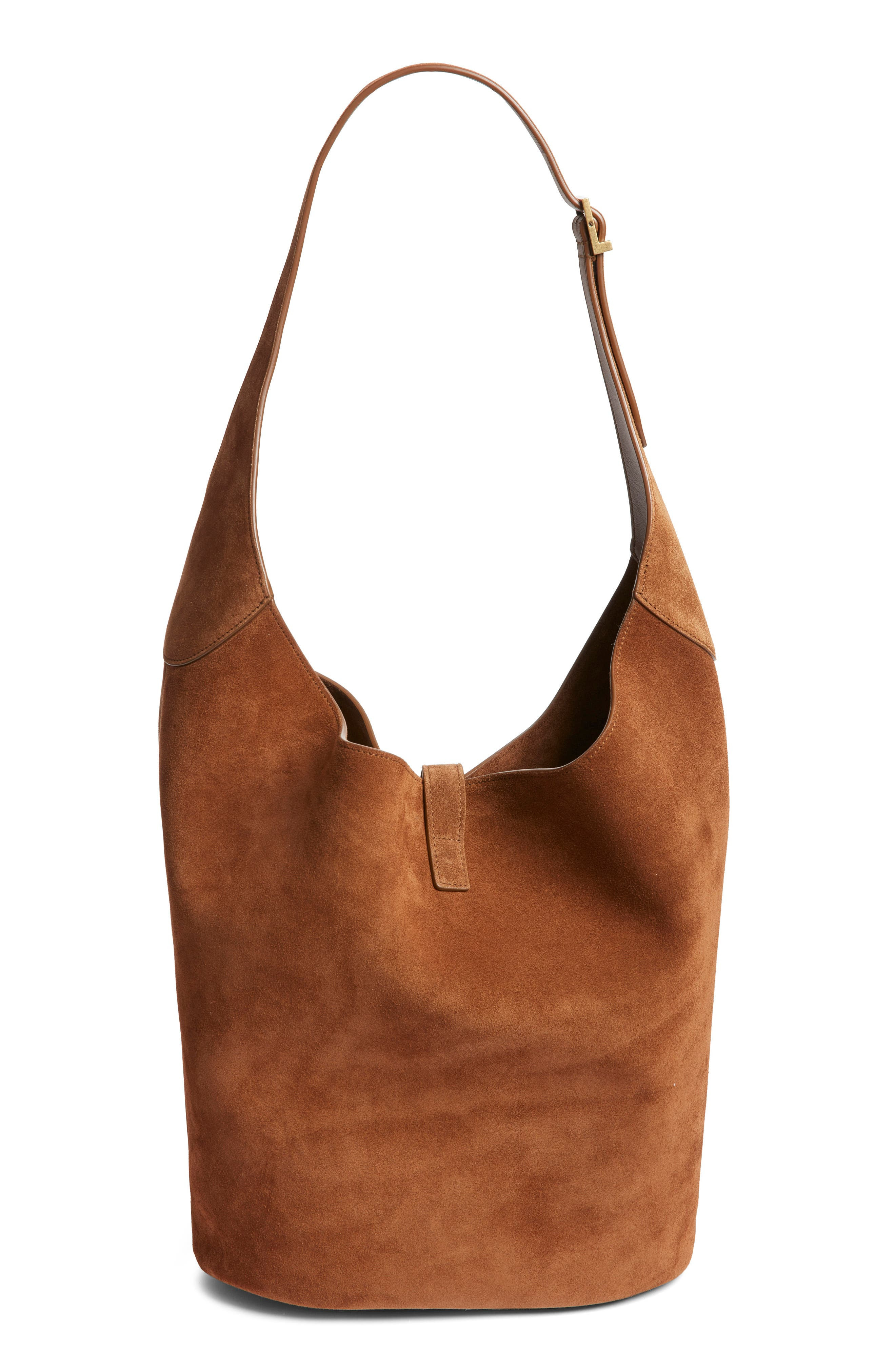 Saint Laurent Le 5 À 7 Suede Hobo Bag in Caramel Cognac at Nordstrom - 2
