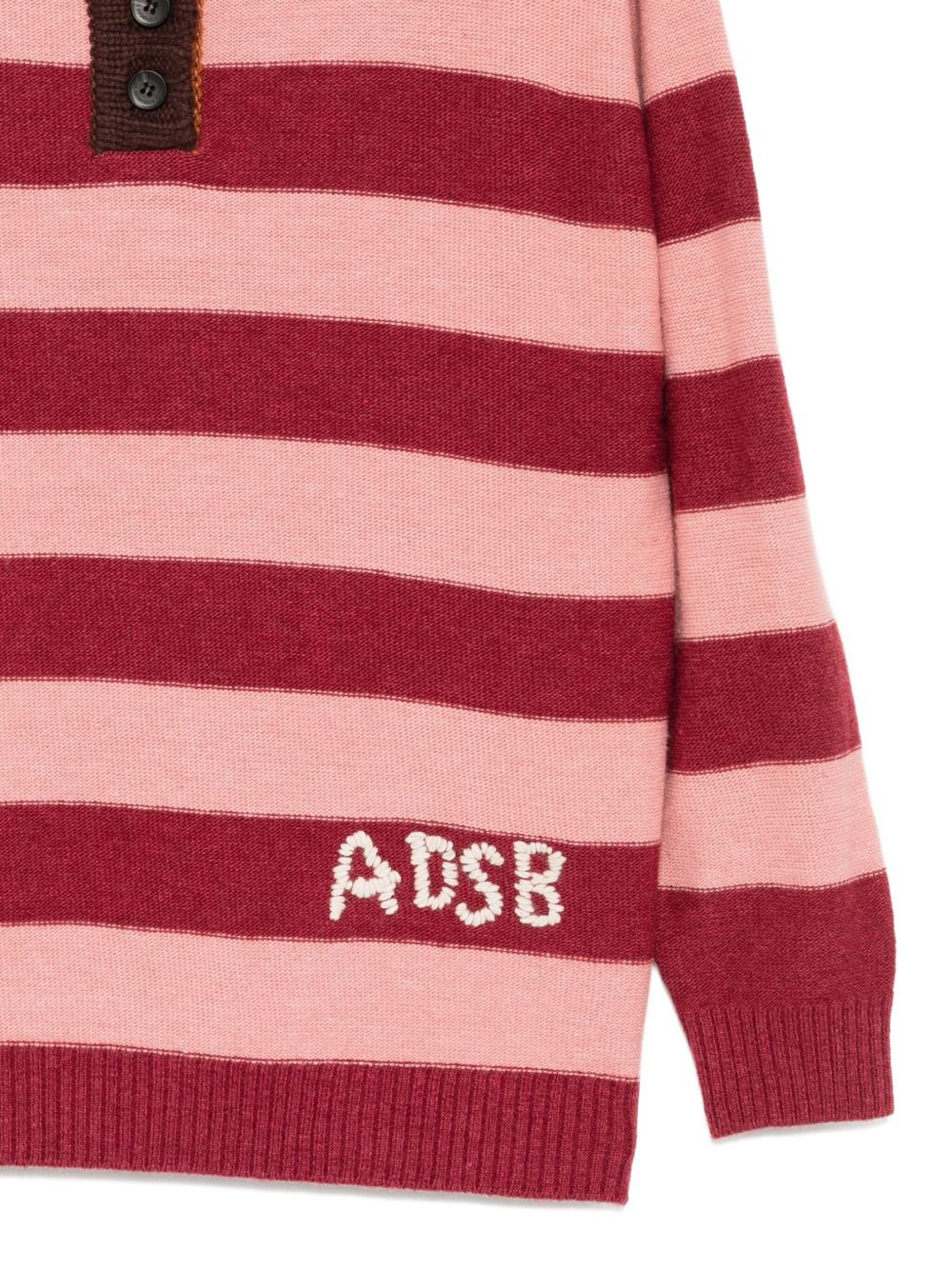 logo-embroidered striped polo top - 3