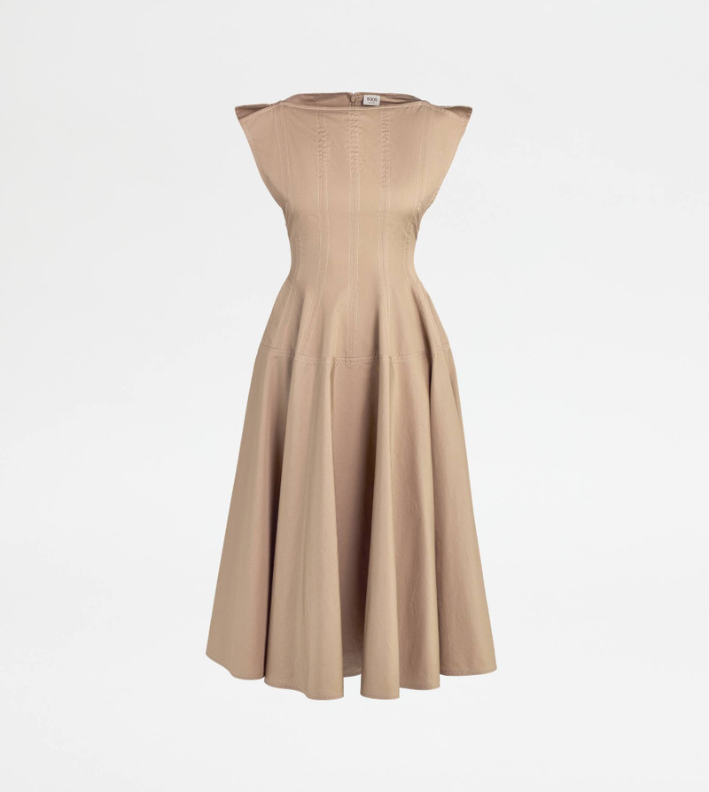DRESS IN POPLIN - BEIGE 1