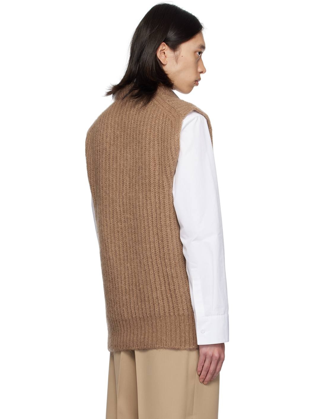 Brown V-Neck Vest - 3