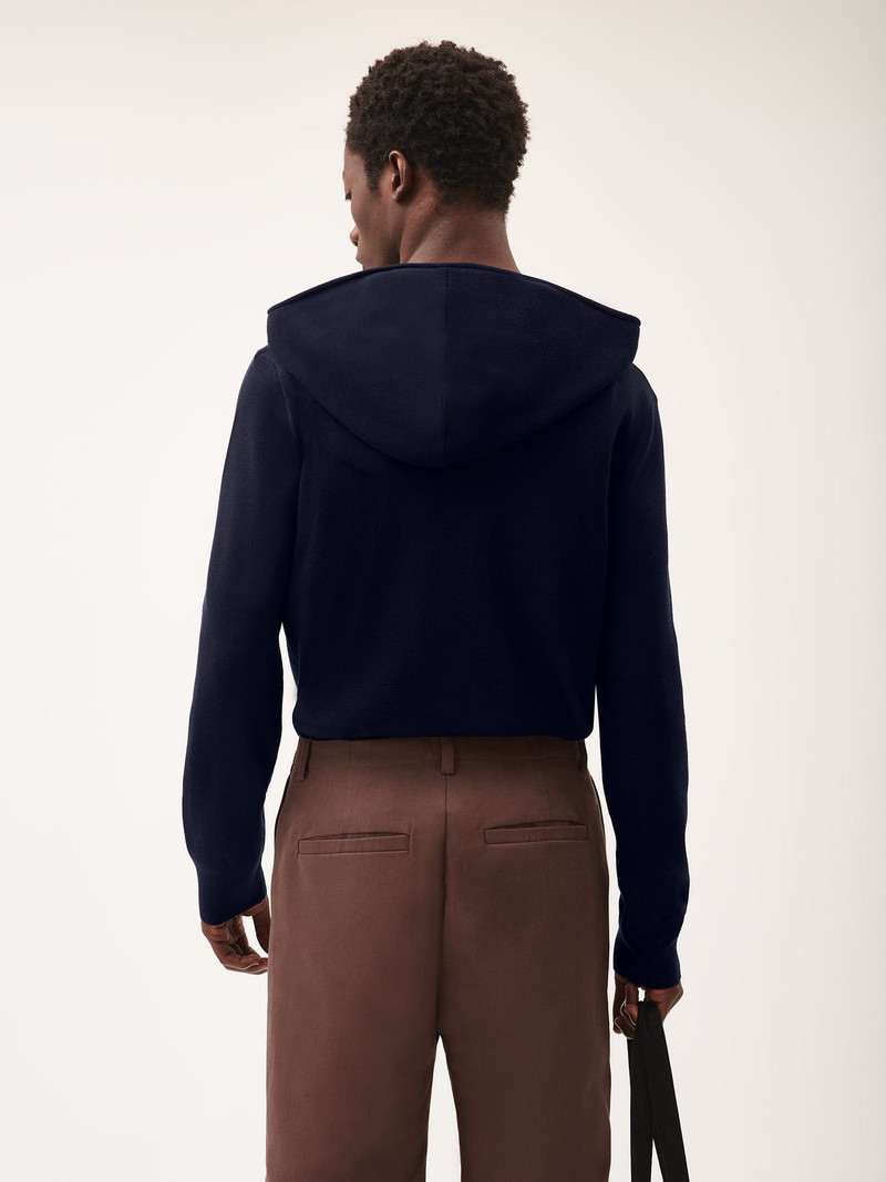 Mens Regenerative Merino Wool Hoodie - Navy 3