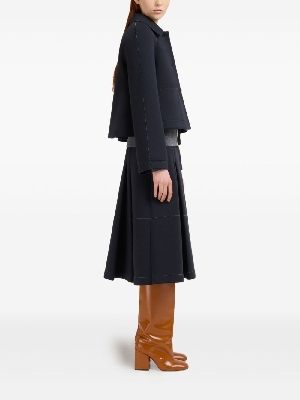 cropped button-up jacket - 3