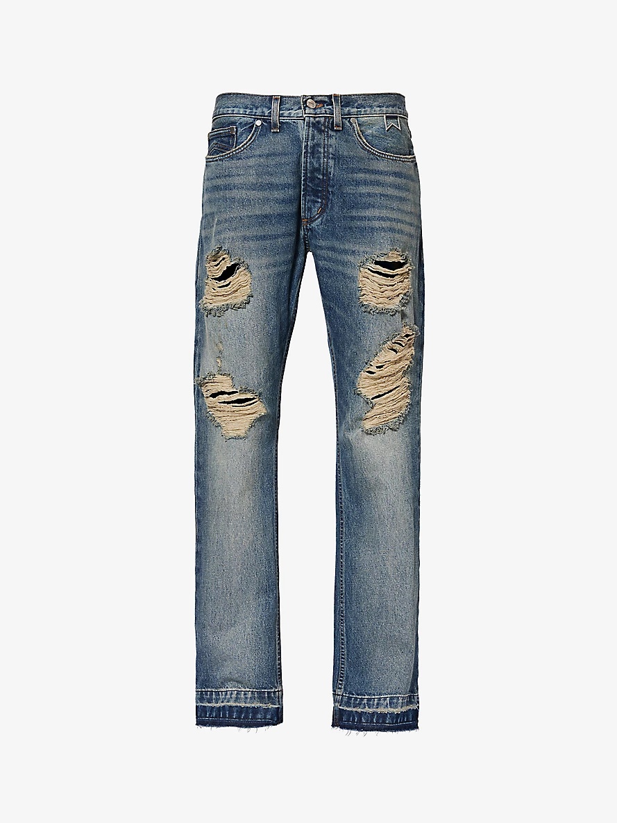 Beach Bum distressed regular-fit straight-leg jeans - 1