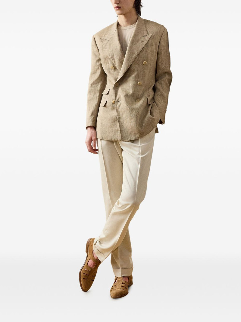 Ralph Lauren Byron buckled pleated trousers outlook
