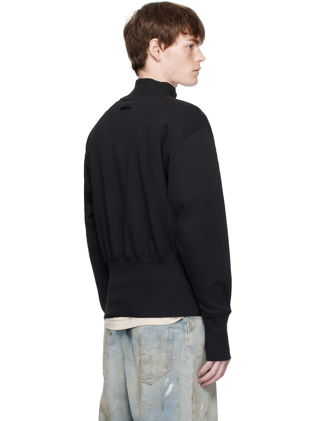 Black Cropped Sweatshirt - 3