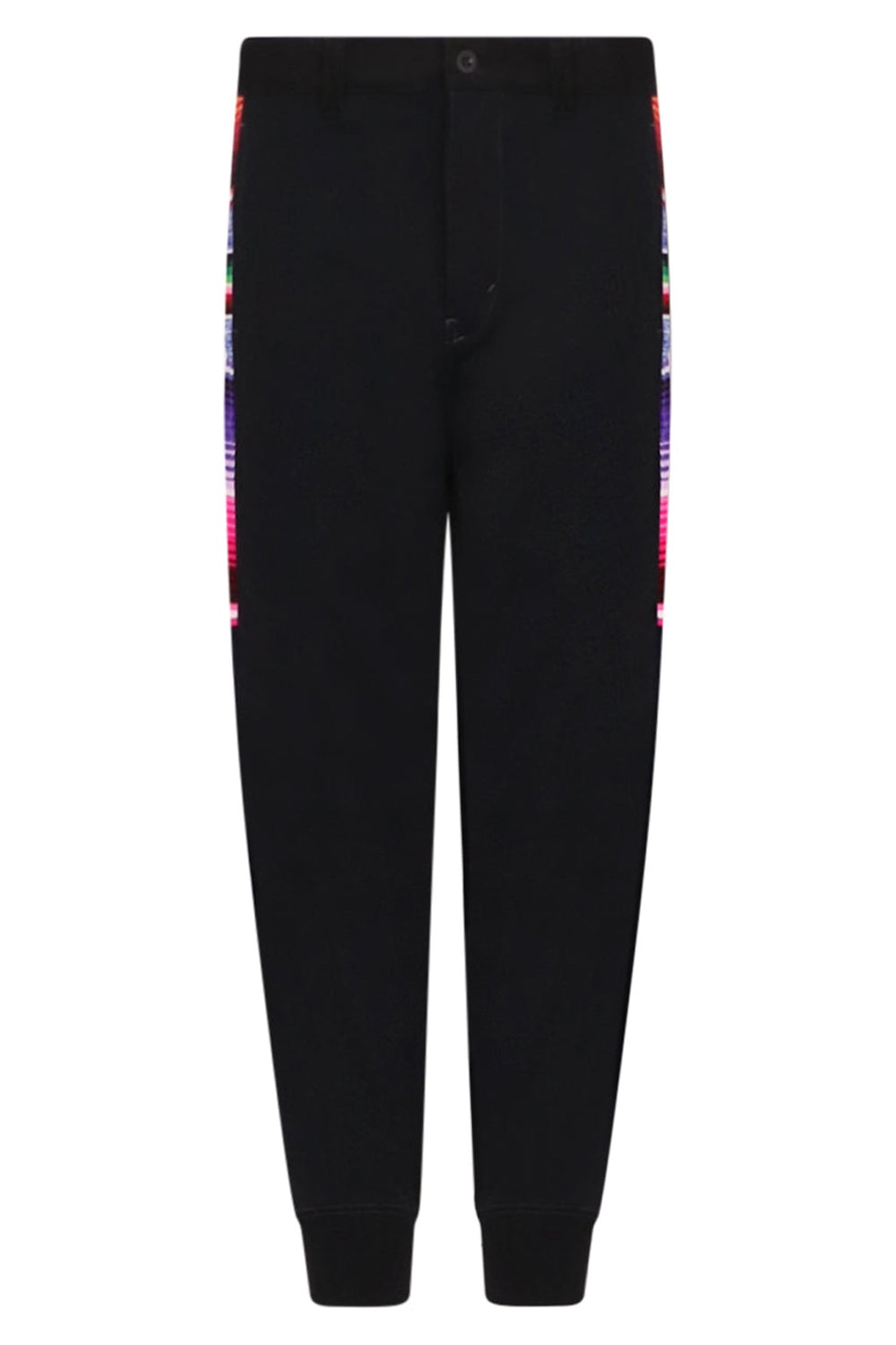 RELAXED JEANS WITH PATTERN PANELS | BLACK - 1