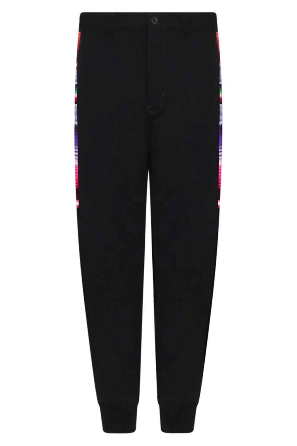 RELAXED JEANS WITH PATTERN PANELS | BLACK - 1