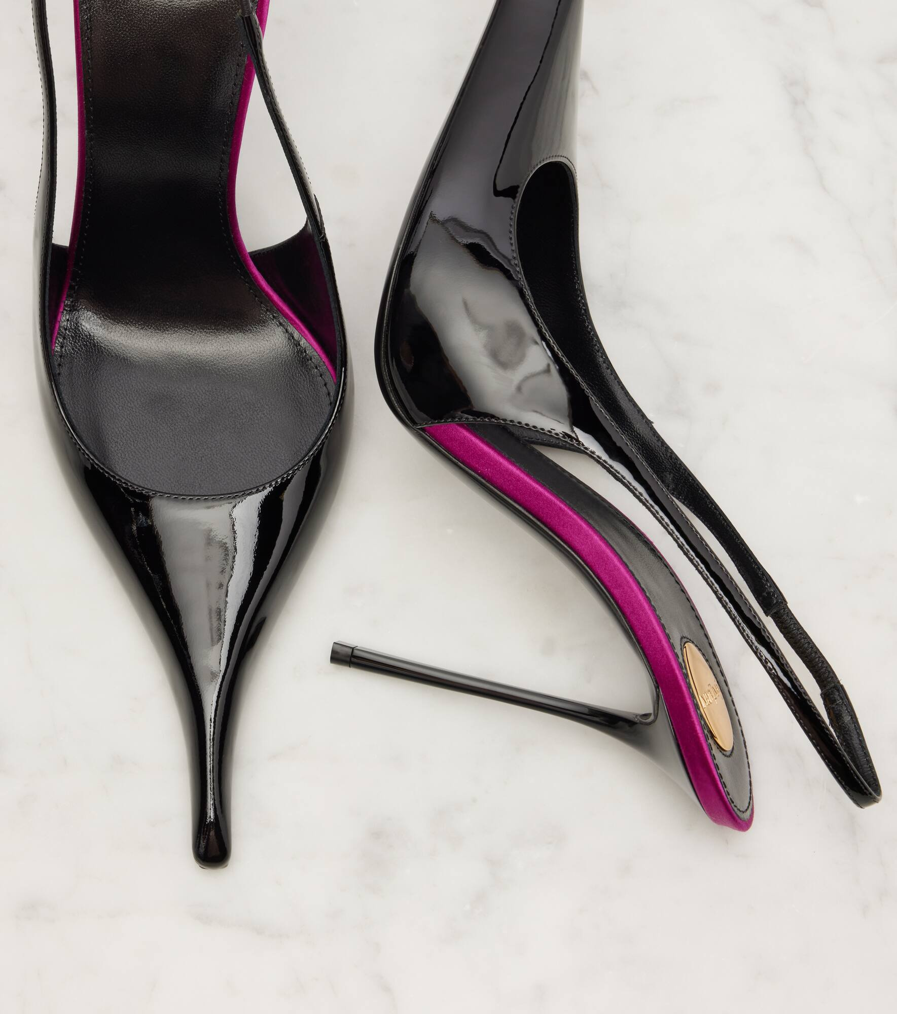 Amalia 110 patent leather slingback pumps - 5