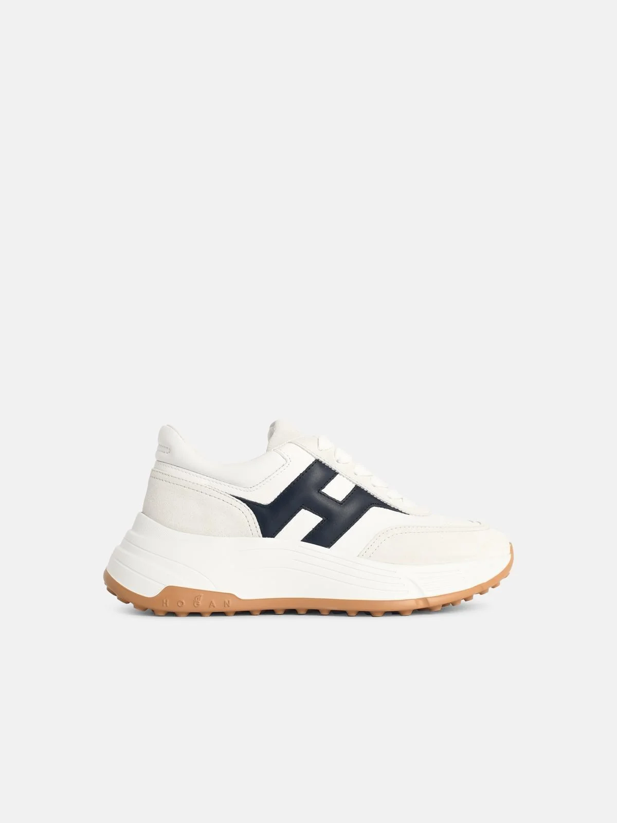 'HOGAN HI-FI' WHITE LEATHER SNEAKERS - 1